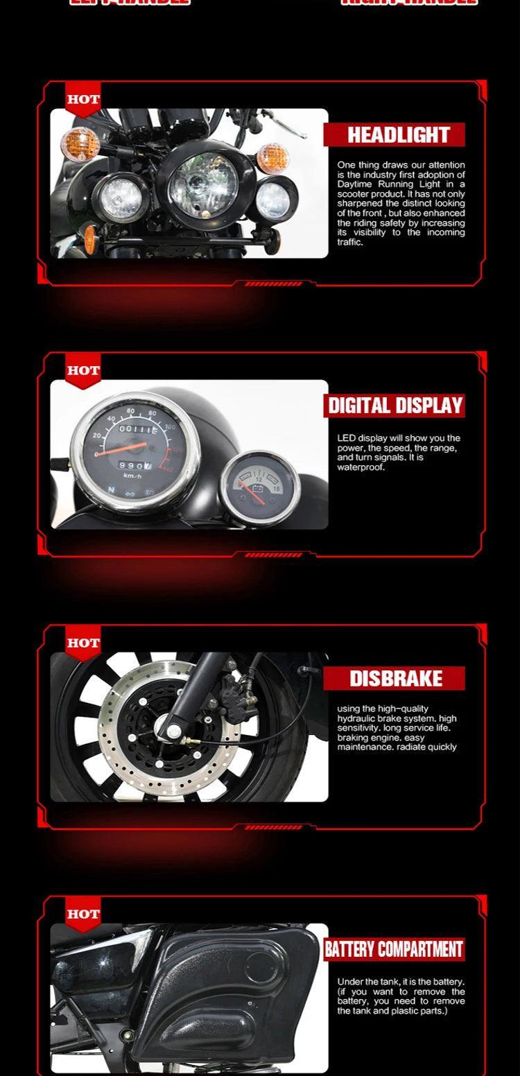 Classic style electric road bike motorbike Motorcycle 20000w - Franklyn & Page Emporium