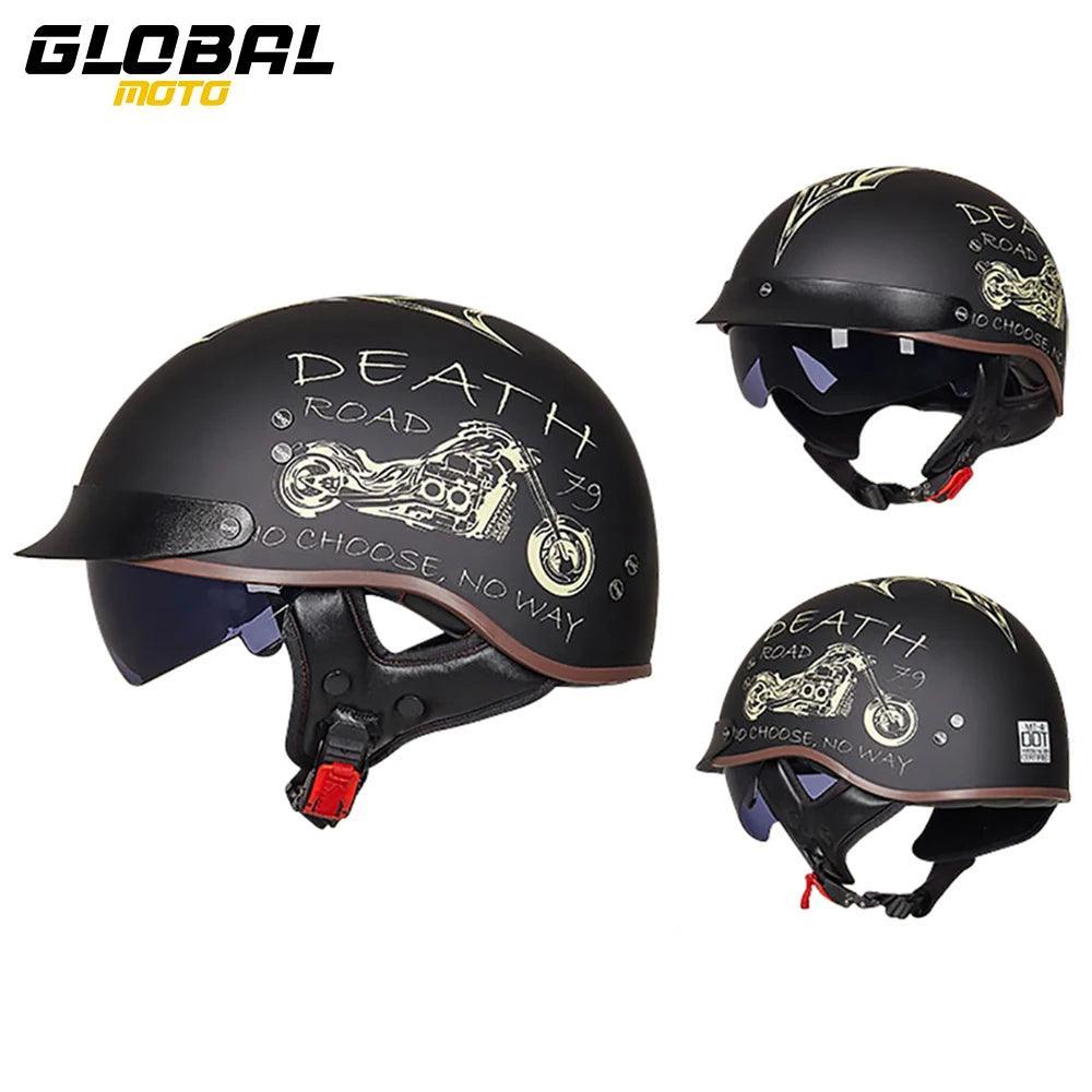 Retro Motorbike Helmet Summer Men Motorbike Riding Protective Helmet Women Motorcycle Half Helmet