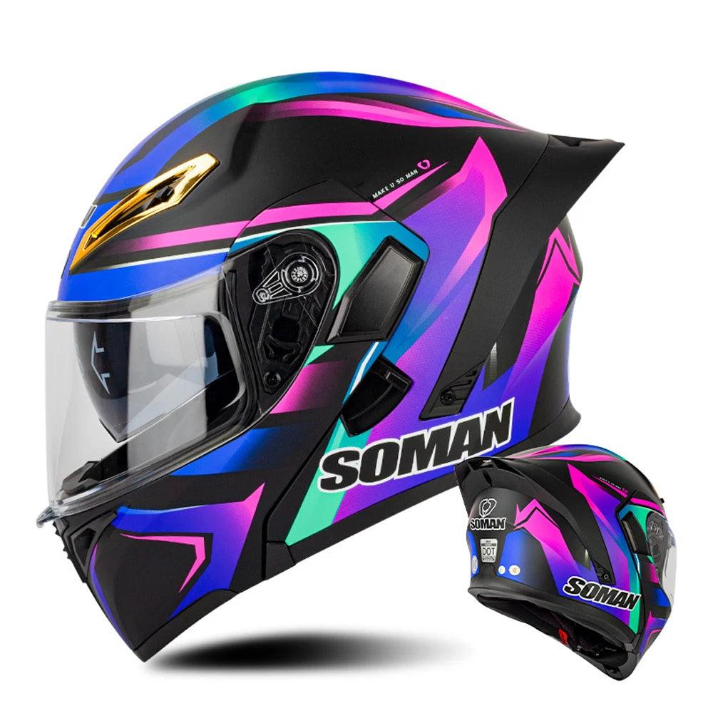 Motorcycle Helmet Double Lens Full Face Helmet Wear-Resistant Head Protection Anti-Slip Motocross Kask Breathable Casco Capacete - Franklyn & Page Emporium