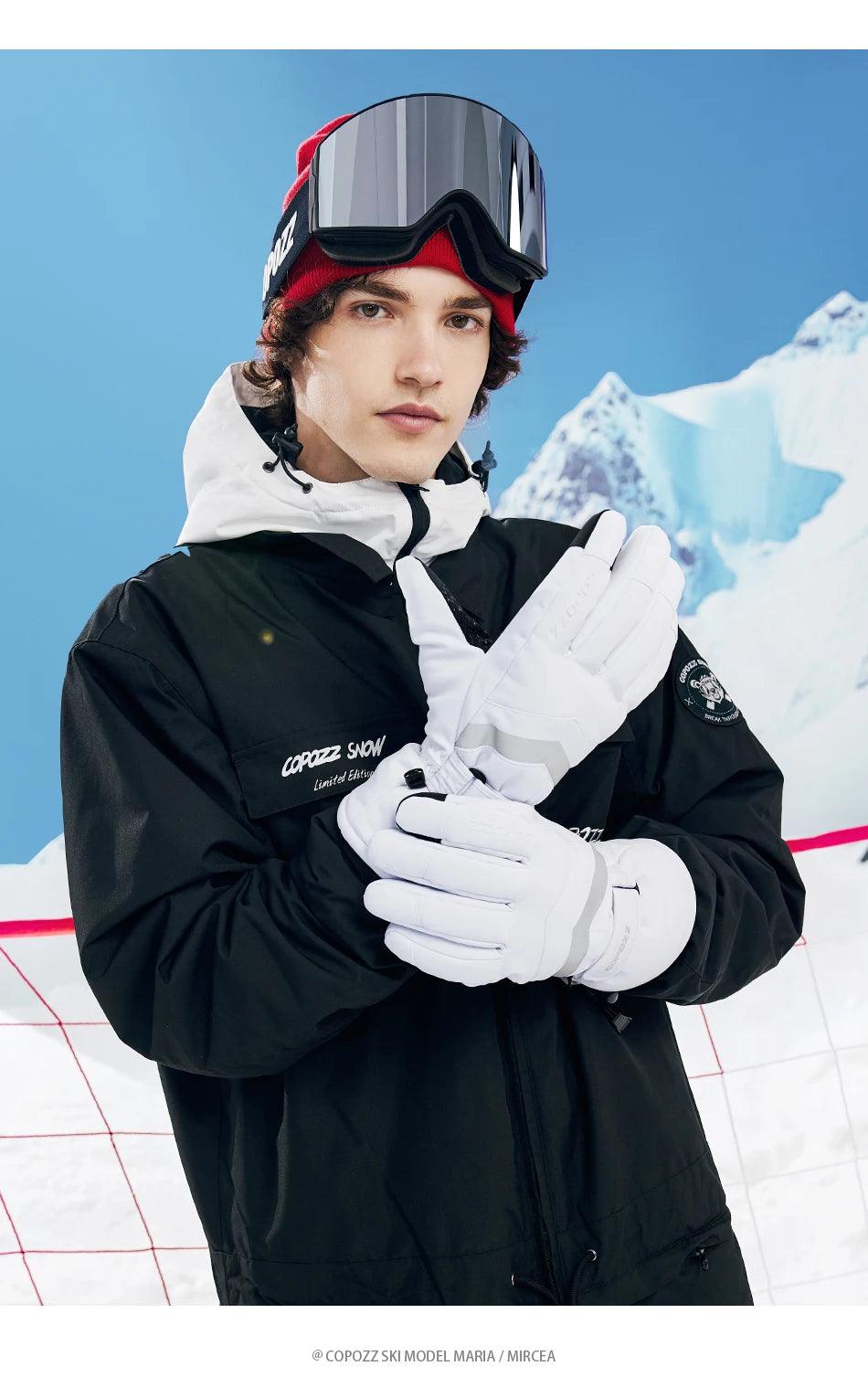 Winter Ski Gloves Thinsulate Snowboard Gloves Thermal Warm Touch Screen Skiing Gloves Men Women