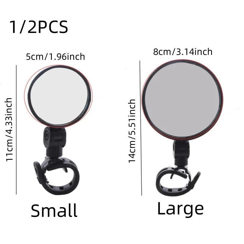 1/2 Piece Universal Bike Rearview Mirror 360 Degree Adjustable Rear View Mirror Cycling Accessories Bicycle Handlebar Mirrors - Franklyn & Page E-Bike Emporium