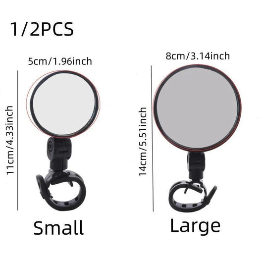 1/2 Piece Universal Bike Rearview Mirror 360 Degree Adjustable Rear View Mirror Cycling Accessories Bicycle Handlebar Mirrors - Franklyn & Page E-Bike Emporium