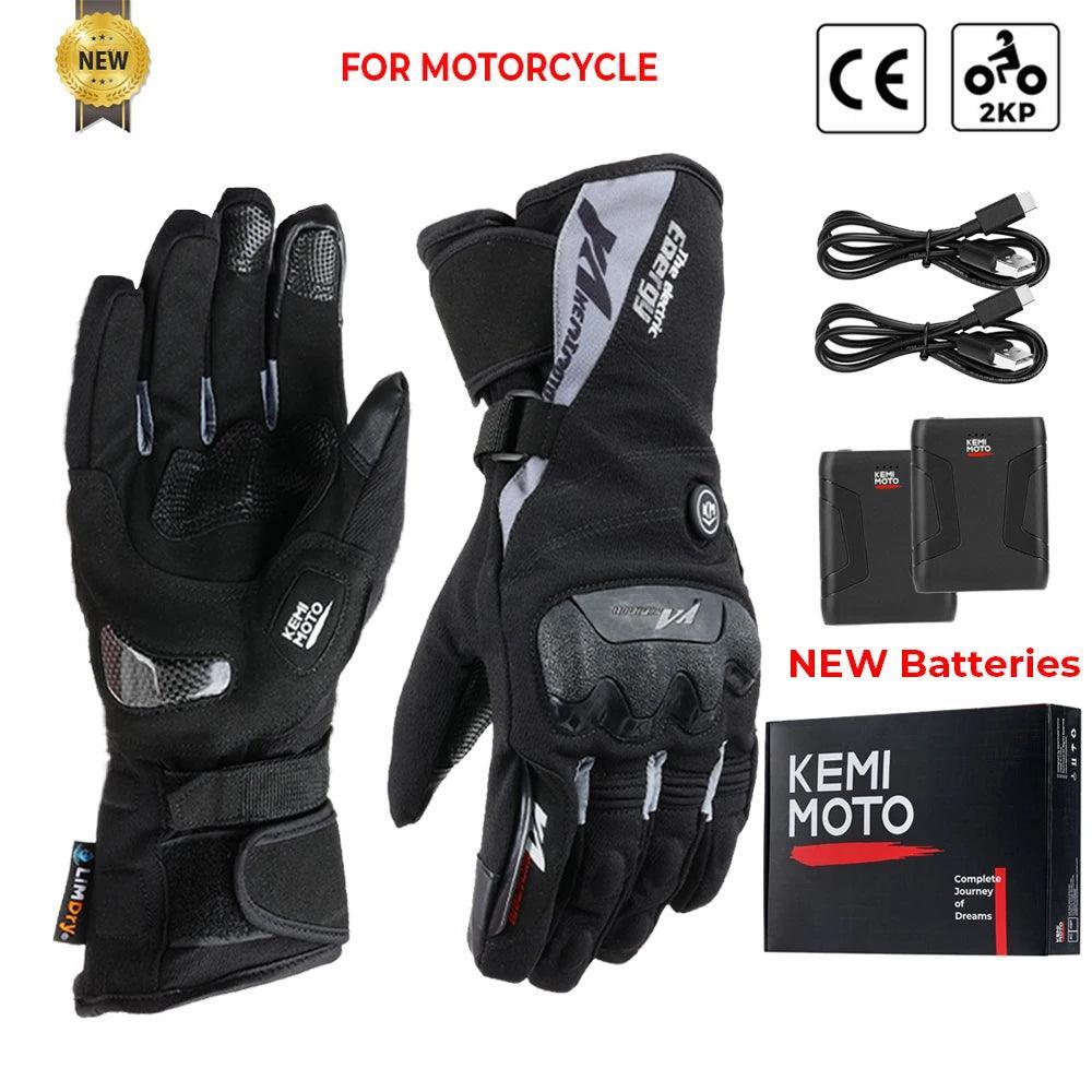 Heated Motorcycle Gloves for Winter riding Bike Thermal Gloves Warm Waterproof Rechargeable USB - Franklyn & Page Emporium
