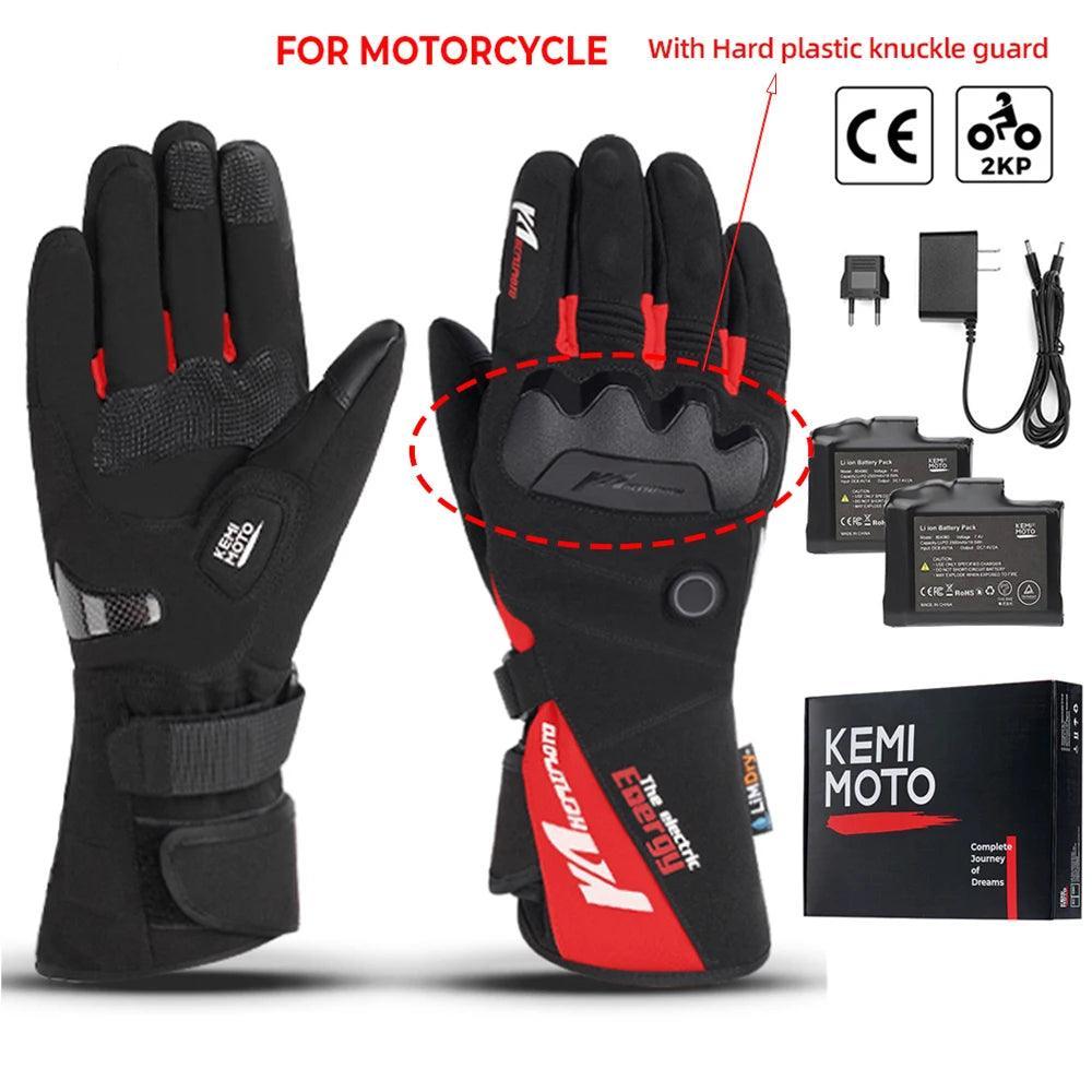 Heated Motorcycle Gloves for Winter riding Bike Thermal Gloves Warm Waterproof Rechargeable USB - Franklyn & Page Emporium
