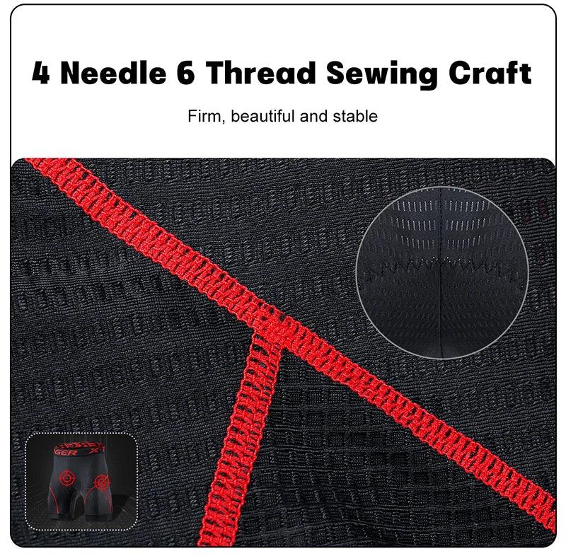 X-TIGER Men's Cycling Underwear Shorts 5D Padded Sports Riding Bike Bicycle MTB Liner Shorts with Anti-Slip Leg Grips