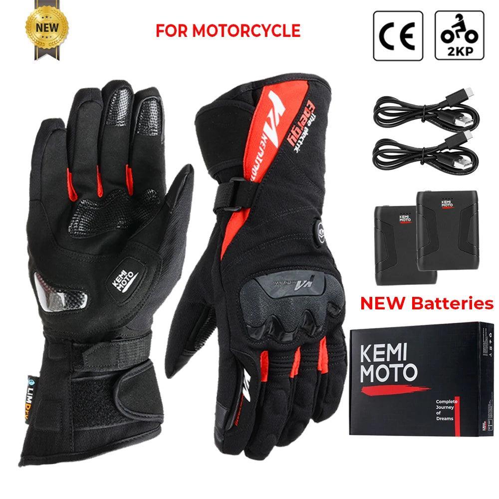 Heated Motorcycle Gloves for Winter riding Bike Thermal Gloves Warm Waterproof Rechargeable USB - Franklyn & Page Emporium