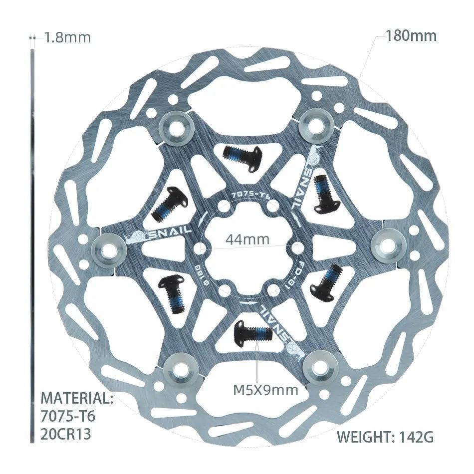Snail Floating Disc Mountain Bike Cooling Floating Disc Ultra-light Six Pin Disc Brake Disc 160 180 203mm Accessories