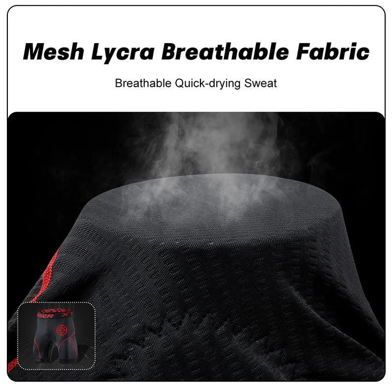 X-TIGER Men's Cycling Underwear Shorts 5D Padded Sports Riding Bike Bicycle MTB Liner Shorts with Anti-Slip Leg Grips