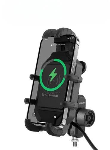 Bike Wireless Charging Phone Holder Cradle 3.0 Quick Charger GPS Moto Support Cellphone Handlebar Mount for 4-7 inch Phone - Franklyn & Page Emporium
