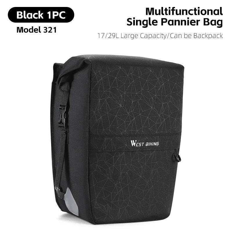 WEST BIKING Multifunctional Bicycle Pannier 17/29L Waterproof Bike Bag Double Side Luggage Rack Shoulder Bag Cycling Backpack - Franklyn & Page Emporium