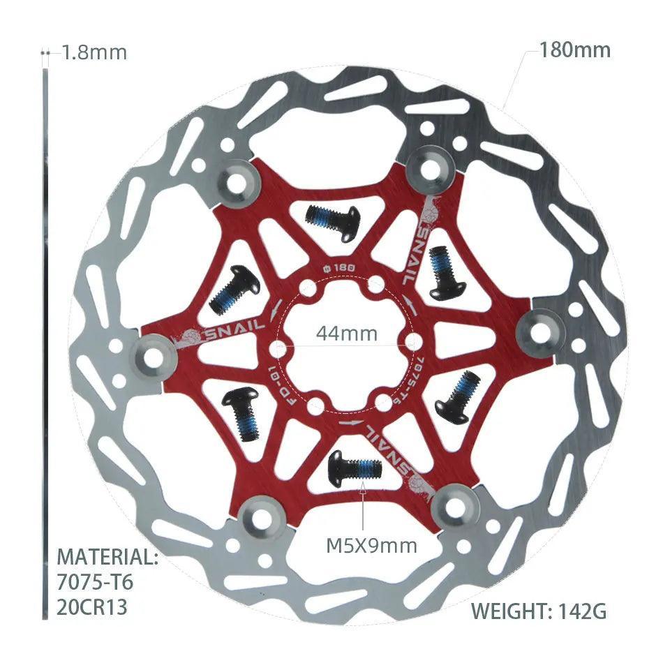 Snail Floating Disc Mountain Bike Cooling Floating Disc Ultra-light Six Pin Disc Brake Disc 160 180 203mm Accessories