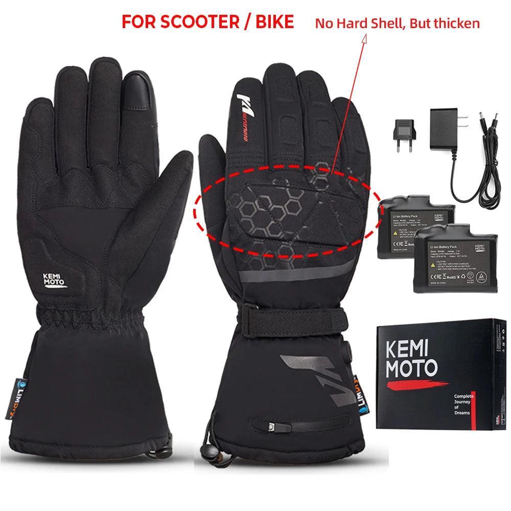 Heated Motorcycle Gloves for Winter riding Bike Thermal Gloves Warm Waterproof Rechargeable USB - Franklyn & Page Emporium