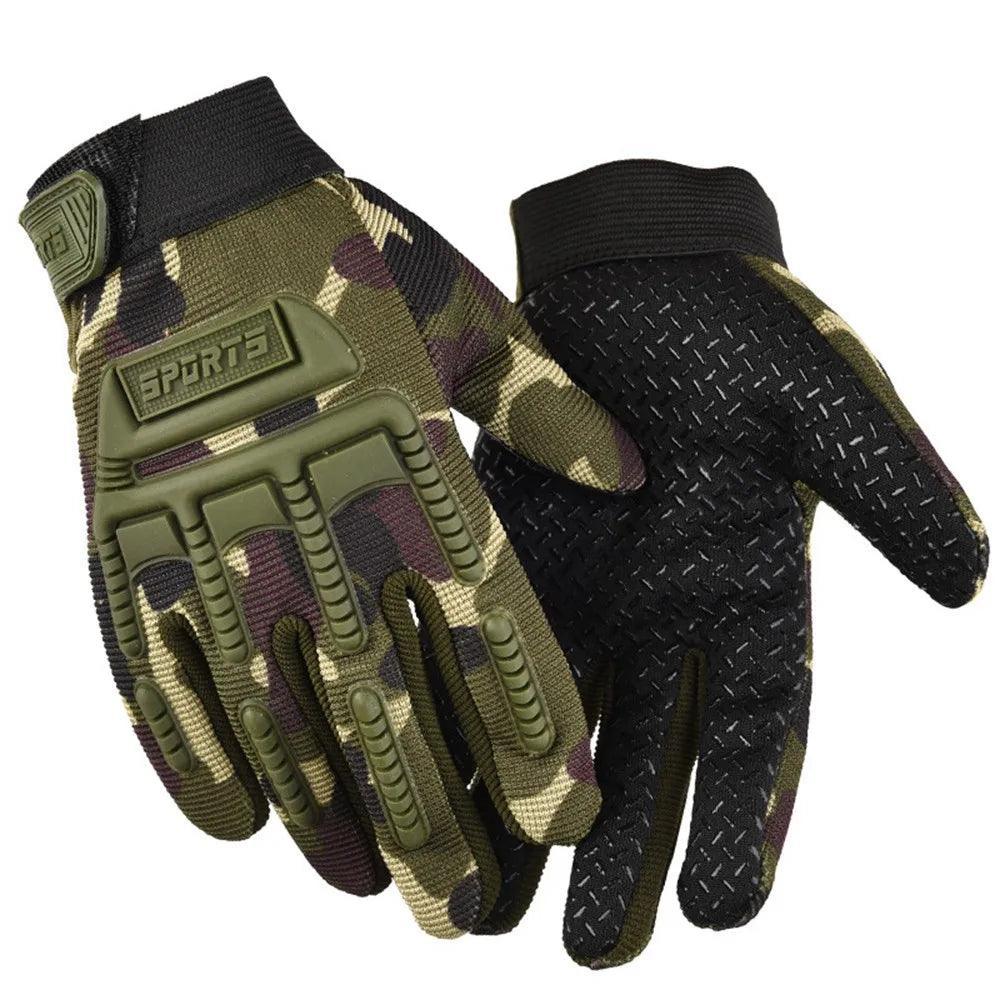 Camouflage Gloves Outdoor Cycling Glove for Kids 6+ Years Boys Sports Climbing Bicycle Gloves Anti Slip Full Finger Gloves W18 - Franklyn & Page Emporium