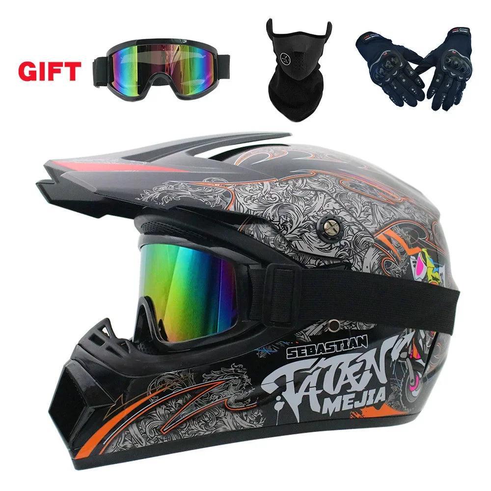 Motorcycle Helmet + 3 gifts - Off-road Motorbike Downhill AM DH Cross Capacete Motocross Casco helmets - Franklyn & Page Emporium