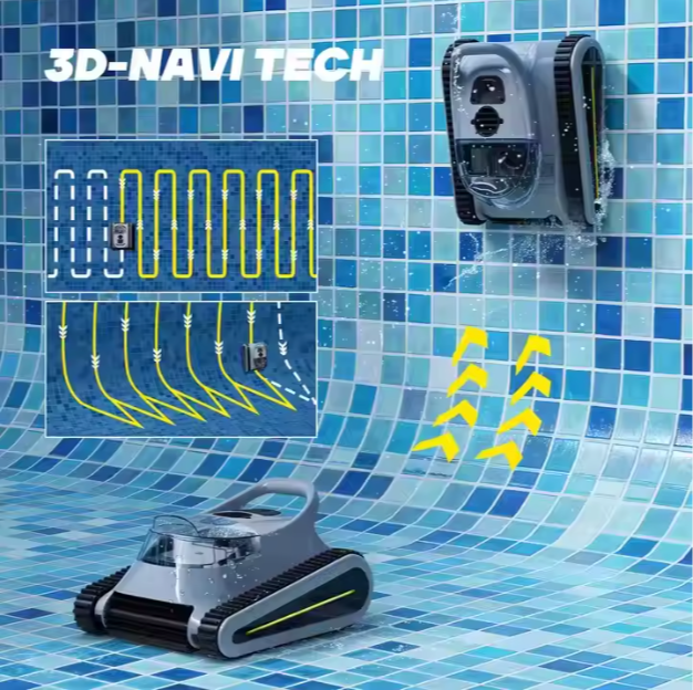 Cordless Swimming Pool Robot Automatic Climbing Wall Robotic Smart Underwater Pool Robot Cleaner