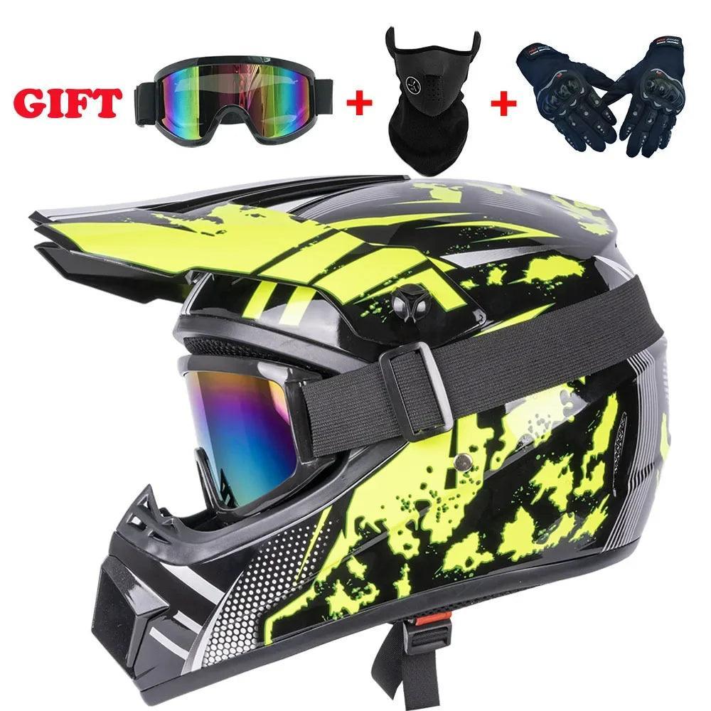 Motorcycle Helmet + 3 gifts - Off-road Motorbike Downhill AM DH Cross Capacete Motocross Casco helmets - Franklyn & Page Emporium