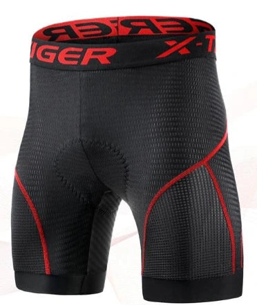 X-TIGER Men's Cycling Underwear Shorts 5D Padded Sports Riding Bike Bicycle MTB Liner Shorts with Anti-Slip Leg Grips