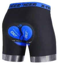 X-TIGER Men's Cycling Underwear Shorts 5D Padded Sports Riding Bike Bicycle MTB Liner Shorts with Anti-Slip Leg Grips